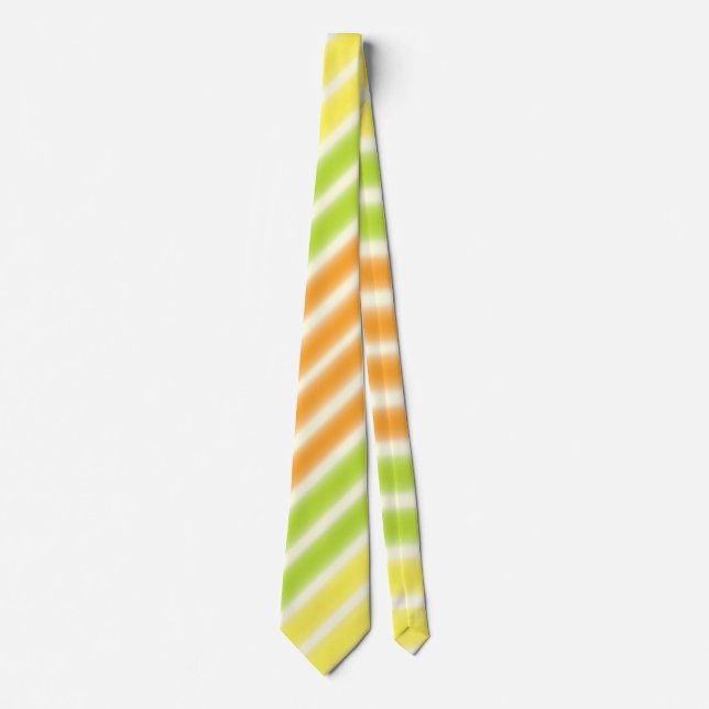 Juicy Citrus Lemon Limon und Orange Streifen Krawatte (Vorderseite)