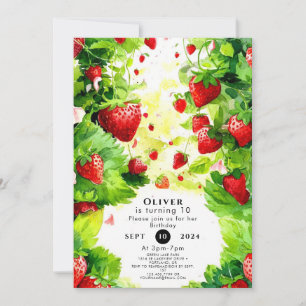 Juicy Fruit Magical Strawberry Birthday Einladung