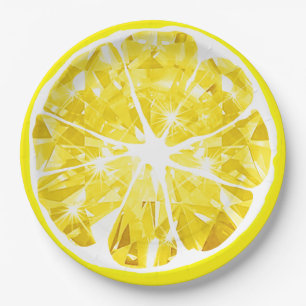 Juicy Gem Lemon Slice Citrus Frucht Party Patio Pappteller
