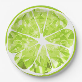 Juicy Gem Limon Slice Citrus Frucht Party Patio Pappteller