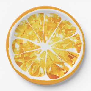 Juicy Gem Orange Slice Citrus Frucht Party Patio Pappteller