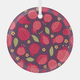 Juicy Granatapfel: Vintage Illustration. Ornament Aus Glas