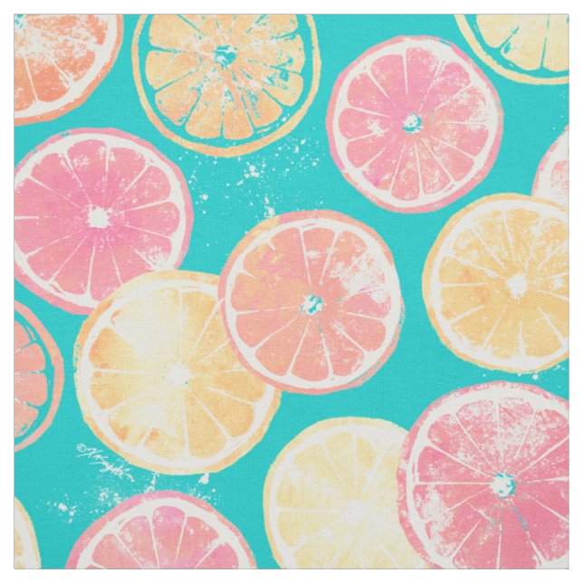 Juicy Grapefruit Slices Stoff (Muster)