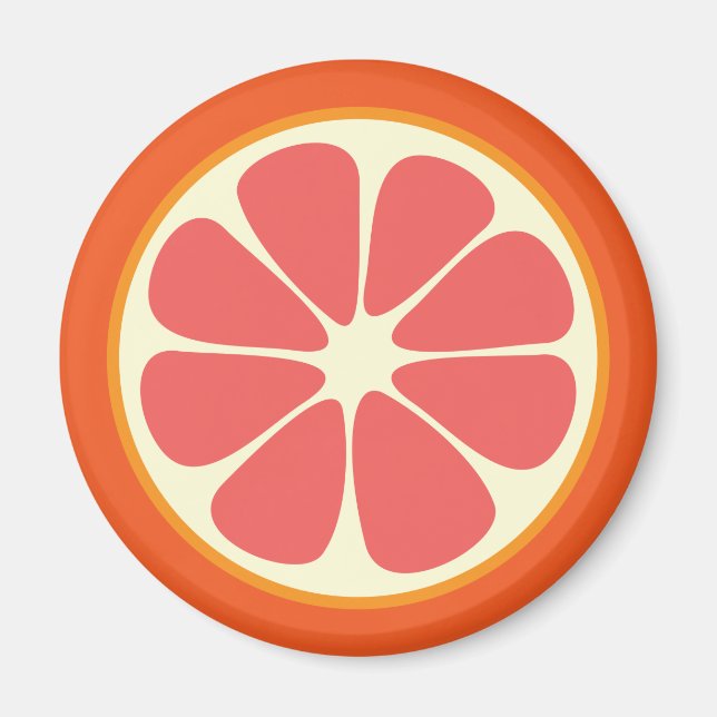 Juicy Grapefruit Summer Citrus Frucht Slice Küche Magnet (Vorne)