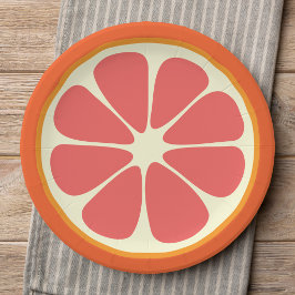 Juicy Grapefruit Summer Citrus Frucht Slice Küche Pappteller