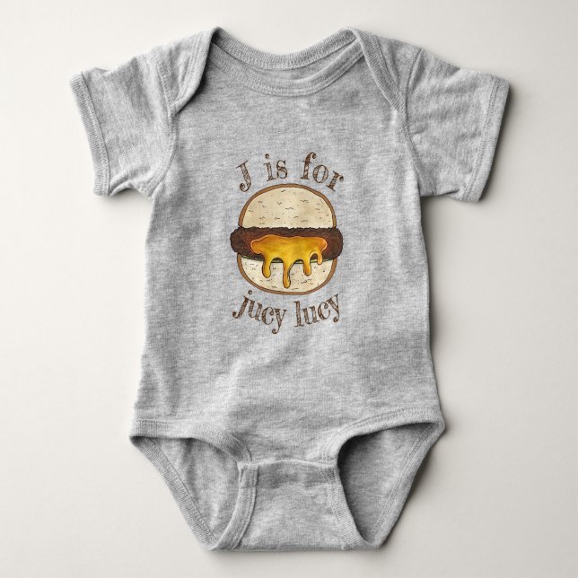 Juicy Jucy Lucy Minneapolis Minnesota Cheeseburger Baby Strampler (Vorderseite)