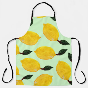 Juicy Lemon Blueberries: Aquarellfarbene Nahtlose  Schürze