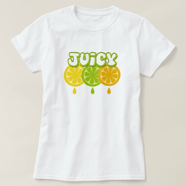 Juicy Lemon Limon Orange Frucht T - Shirt (Design vorne)