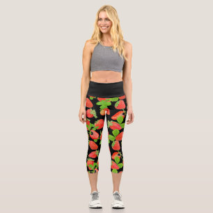 Juicy lichee Muster auf transparentem Hintergrund Capri Leggings