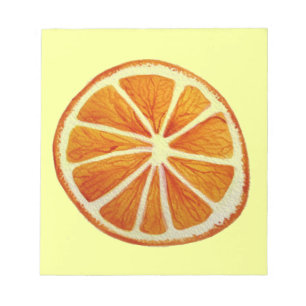 Juicy Orange Aquarellfrucht Pop Art Notizblock