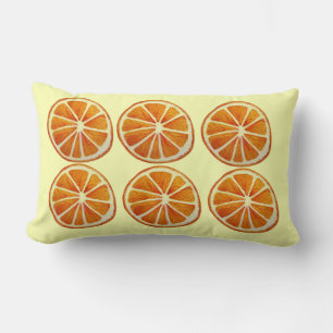 Juicy Orange Slice Aquarellfrucht Muster Lendenkissen