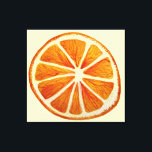 Juicy Orange Slice Aquarellkunst Pop Art Leinwanddruck<br><div class="desc">Ein originelles Kunstdesign von Sacha Grossel aus einem großen makro-saftig orangefarbenen Stück,  das im Detail mit Aquarell gemalt wurde. Diese riesige Pop-Orange würde sich perfekt für eine Zuhause oder ein Café eignen,  um die Wände farbenfroh zu gestalten. Ideal für Liebhaber der Fruchtkunst.</div>