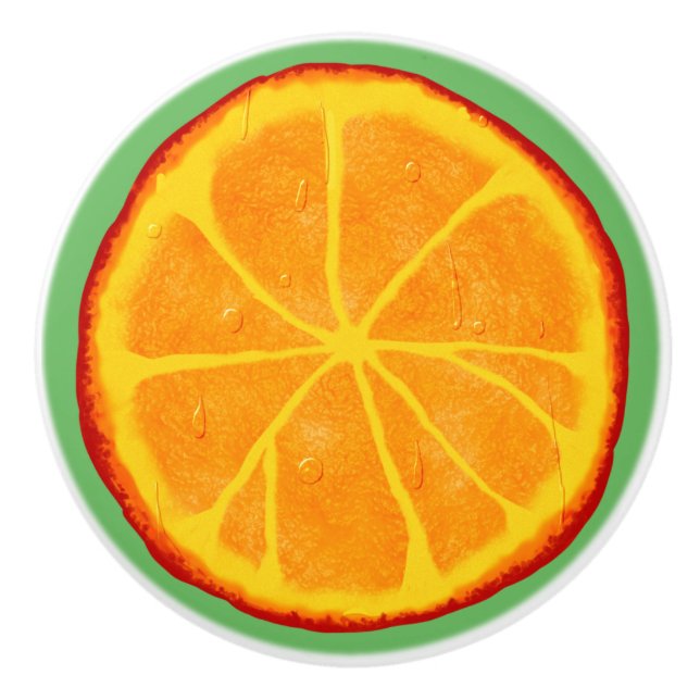 Juicy Orange Slice Custom Keramik Knock Keramikknauf (Vorderseite)