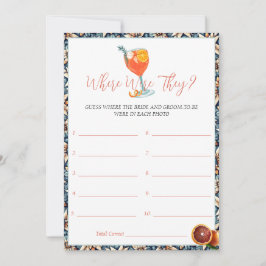Juicy Orange Spritz Brautparty Game Card Einladung
