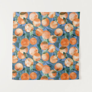 Juicy Orange Wasserfarbmuster Wandteppich