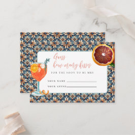 Juicy Orange Wie viele Kiss Brautparty Game Card Platzkarte