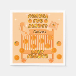 Juicy Orange You Ready Citrus Moderne Babydusche Serviette