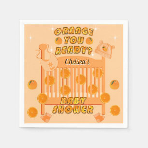 Juicy Orange You Ready Citrus Moderne Babydusche Serviette