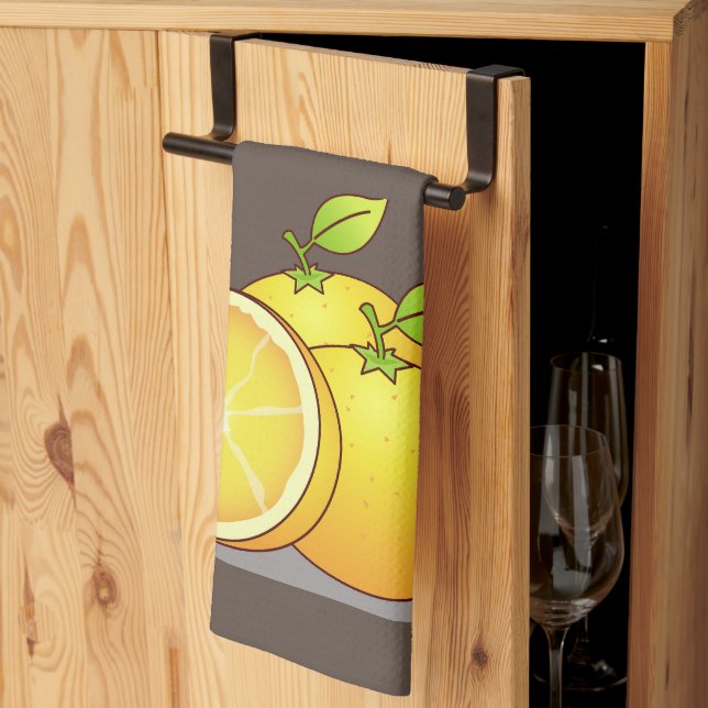 Juicy Orangen lustige Frucht Geschirrtuch (Drittel gefaltet)