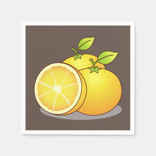 Juicy Orangen lustige Frucht Serviette (Vorderseite)