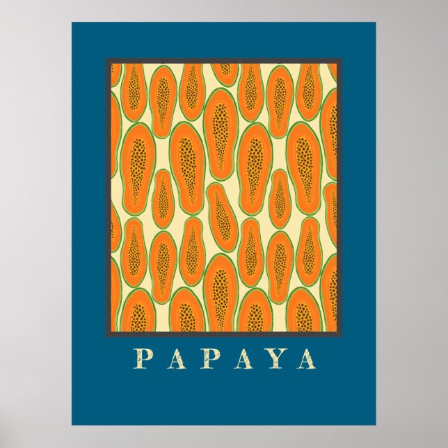 Juicy Papaya Poster Blue (Vorne)