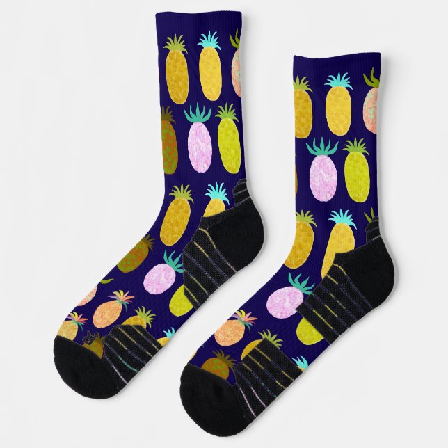 Juicy Pineapple Navy Pattern Socken (Links)