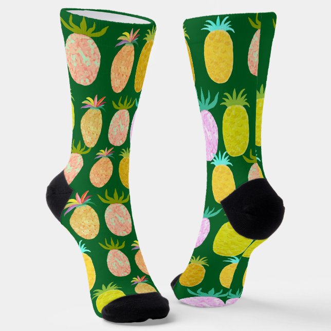 Juicy Pineapple Pattern Socken (Gewinkelt)