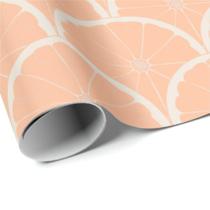 Juicy Pink Grapefruit Pattern Peach Fuzz Geschenkpapier