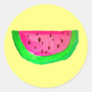 Juicy pink Pop Art Wassermelone Frucht Runder Aufkleber