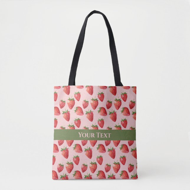 Juicy Pink: Spirale durch Erdbeerfelder Tasche (Vorderseite)