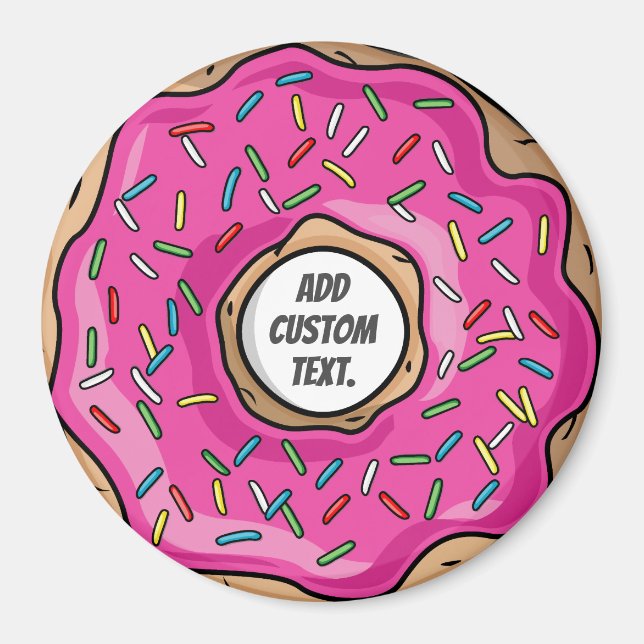 Juicy Pink Sprinkler Text ohne benutzerdefinierten Magnet (Vorne)