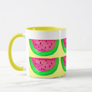 Juicy pink watermelon Fruchtmuster auf Zitrone Tasse