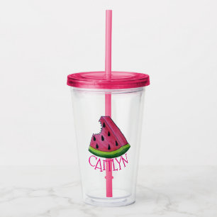 Juicy Pink Watermelon Melon Slice Picnic Food Acryltrinkbecher