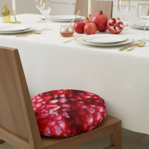 Juicy Pomegranate Plush Round Throw Kissen