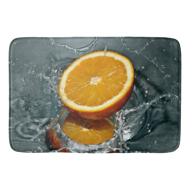 Juicy-positive Orange für Vitamin-Stimmung Badematte (Vorderseite)