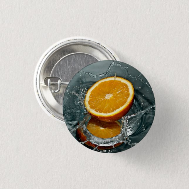 Juicy-positive Orange für Vitamin-Stimmung Button (Vorne & Hinten)