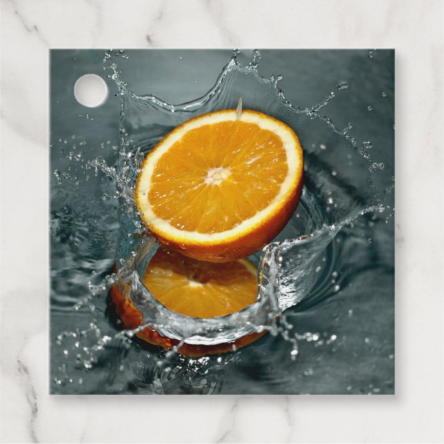 Juicy-positive Orange für Vitamin-Stimmung Geschenkanhänger (Vorderseite)