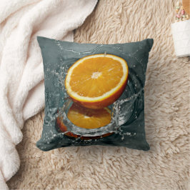 Juicy-positive Orange für Vitamin-Stimmung Kissen
