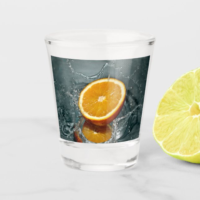 Juicy-positive Orange für Vitamin-Stimmung Schnapsglas (Vorderseite)