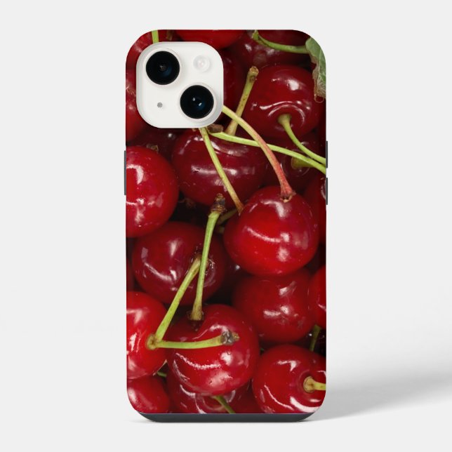 Juicy Red Cherries iPhone 14 Hülle (Rückseite)