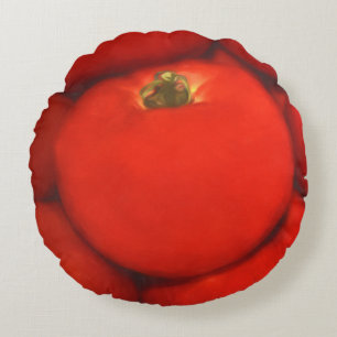 Juicy Red Homegrown Garden Tomaten Rundes Kissen