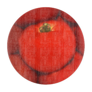 Juicy Red Homegrown Garden Tomaten Schneidebrett