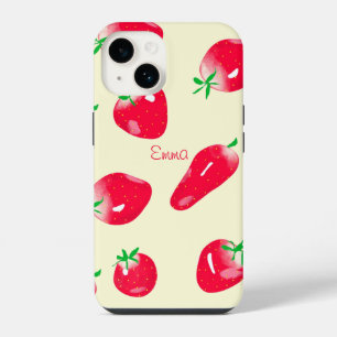Juicy Red Strawberries (Beige) iPhone 14 Hülle