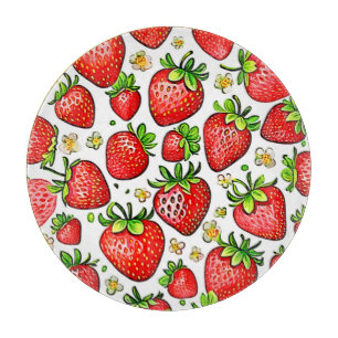 Juicy Red Strawberries Muster Schneidebrett