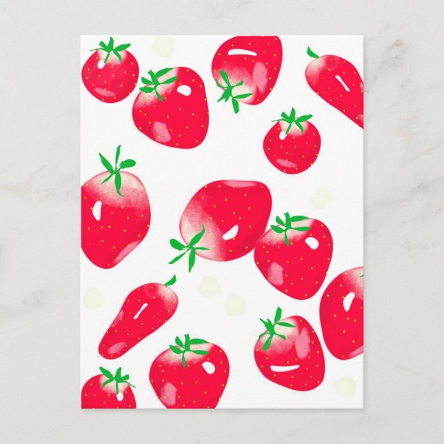 Juicy Red Strawberries Postcard (weiß) Postkarte (Vorderseite)
