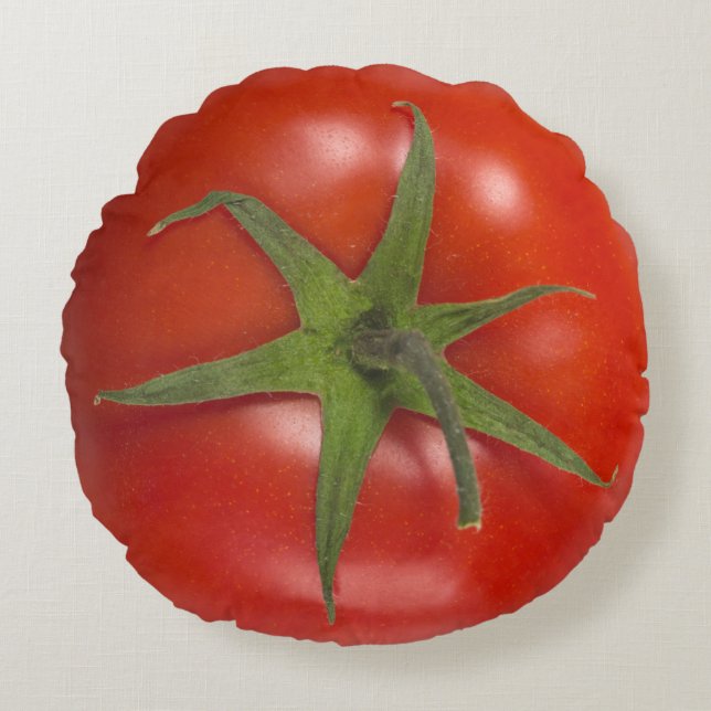 Juicy Red Tomato Rundes Kissen (Vorderseite)