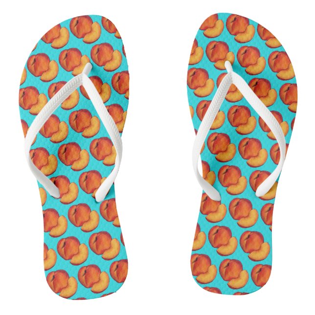 Juicy Ripe Summer Peach Georgia Pfirsiche Obst Flip Flops (Fußbett)