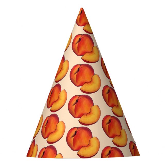 Juicy Ripe Summer Peach Georgia Pfirsiche Obst Partyhütchen (Vorderseite)