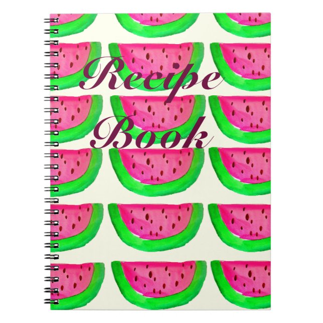 Juicy rosa Wassermelone Fruchtrezeptbuch Notizblock (Vorderseite)