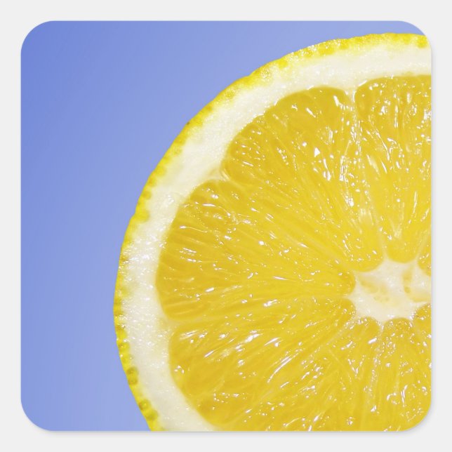 Juicy Slice von Lemon Quadratischer Aufkleber (Vorderseite)
